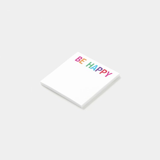 Be Happy Bright Meerkleurig 3 x 3 Post-it® Notes (Schuin)
