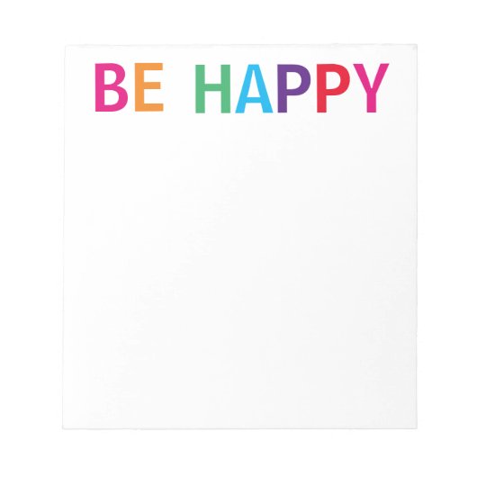 Be Happy Bright Meerkleurig 5,5 x 6 Notitieblok (Voorkant)
