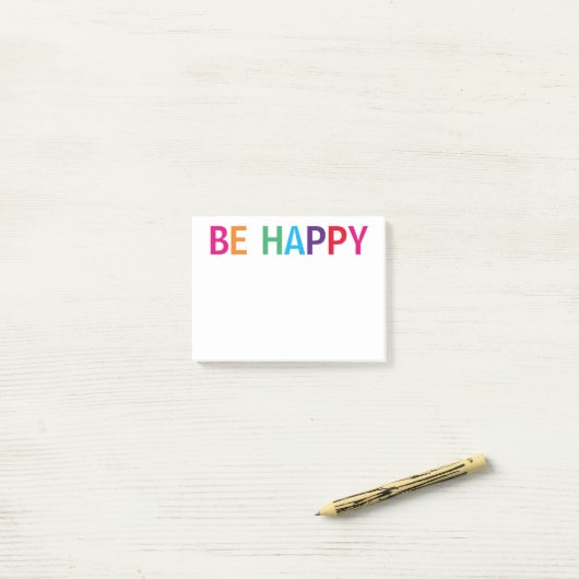Be Happy Bright Veelkleurig 4 x 3 Post-it® Notes (Op bureau)