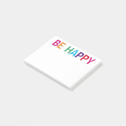 Be Happy Bright Veelkleurig 4 x 3 Post-it® Notes (Schuin)