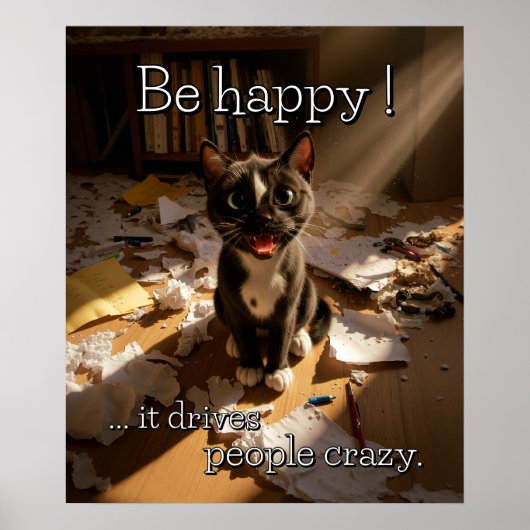 Be Happy Cat – Paper Mess Edition aangekondigd Poster (Voorkant)
