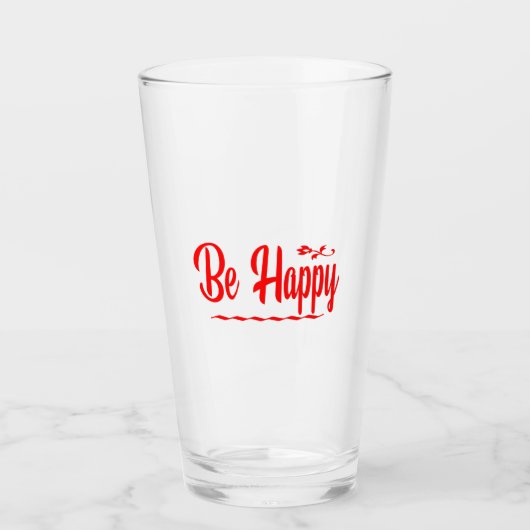 "Be Happy Glass Tumbler – het opheffen van offerte (Voorkant)