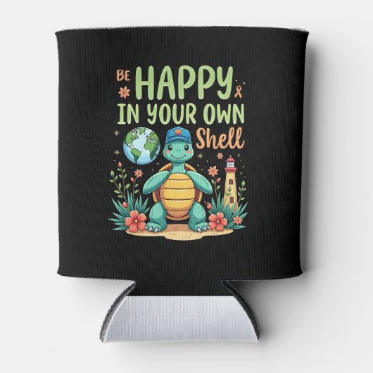 Be Happy In Your Own Shell Turtle Autism Awareness Blikjeskoeler (Voorkant)