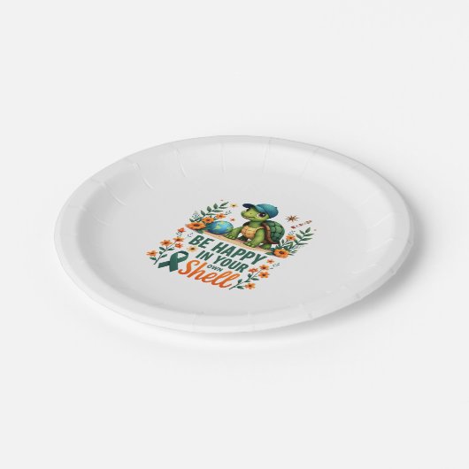 Be Happy In Your Own Shell Turtle Autism Awareness Papieren Bordje (Gekanteld)