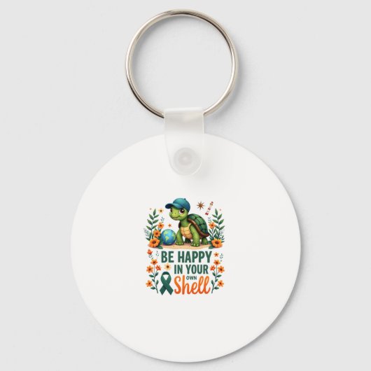 Be Happy In Your Own Shell Turtle Autism Awareness Sleutelhanger (Voorkant)