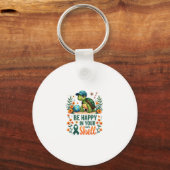 Be Happy In Your Own Shell Turtle Autism Awareness Sleutelhanger (Voorkant)