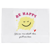 Be Happy – Motivational Gift Bag | Uplifting Quote Groot Cadeauzakje (Achterkant)