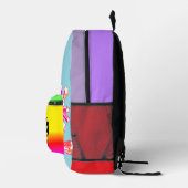 "Be Happy" Retro Backpack Bedrukte Rugzak (Rechts)