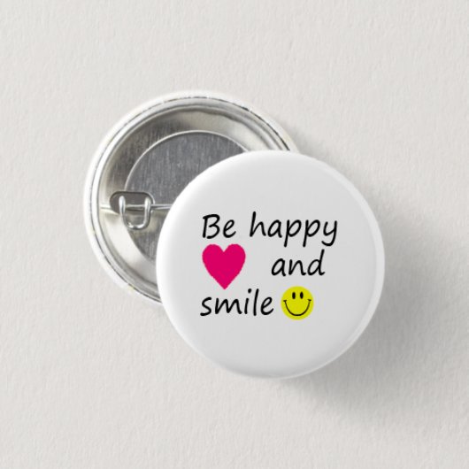 Be happy ronde button 3,2 cm (Voorkant /achterkant)