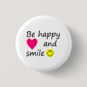 Be happy ronde button 3,2 cm (Voorkant)