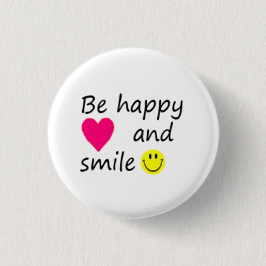 Be happy ronde button 3,2 cm (Voorkant)