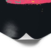 Be Happy Smiley Mint & Pink Graffiti Street Art Perfect Poster (Hoek)