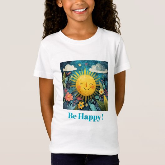 Be Happy! Smiling Sun, T-shirt (Voorkant)
