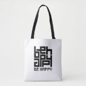 Be happy tote bag (Voorkant)