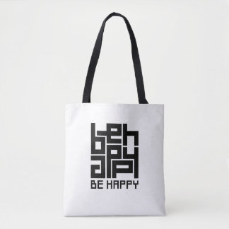 Be happy tote bag