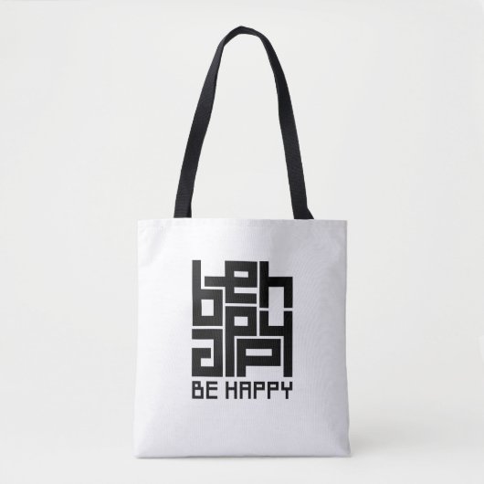 Be happy tote bag (Voorkant)