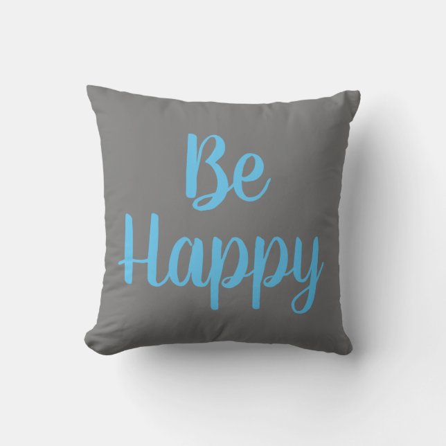  BE HAPPY-typografie | Kussen (Voorkant)