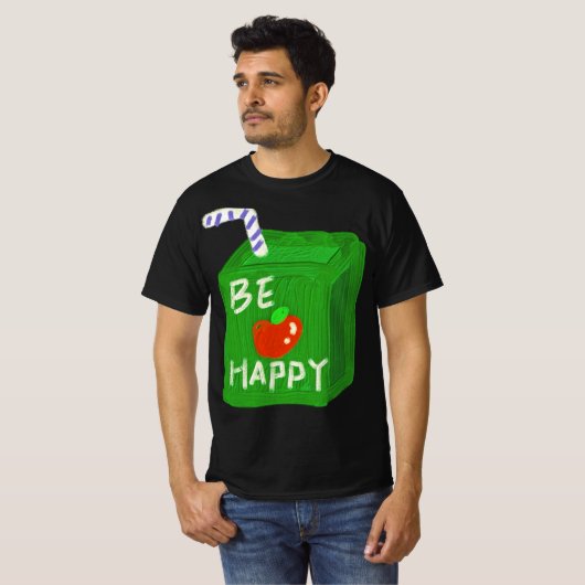 Be Happy With Apple Design T-shirts By Will Power (Voorkant volledig)