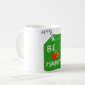 Be Happy With Apple Design T-shirts By Will Power Koffiemok (Voorkant links)