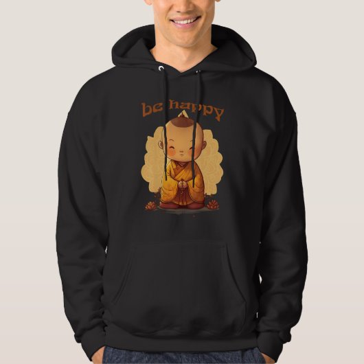 Be Happy  Zen Little Baby Buddha  Mandala Hoodie (Voorkant)