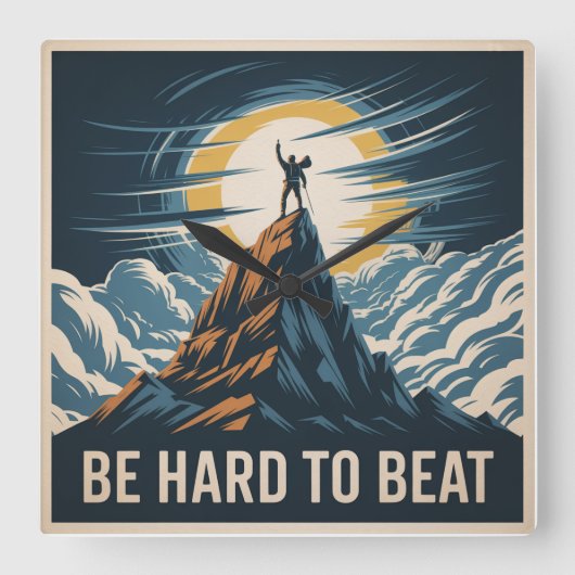 Be Hard To Beat Vierkante Klok (Voorkant)