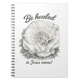 Be Healed in Jesus Name Christian Vintage Floral Notitieboek