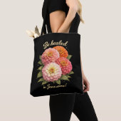 Be Healed in Jesus Name Christian Zinnia Floral Tote Bag (Dichtbij)