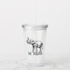 Be Heard Cute Elephant Acryl Drinkbeker
