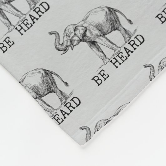 Be Heard Cute Elephant Fleece Deken (Hoek)
