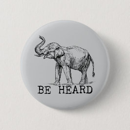 Be Heard Cute Elephant Ronde Button 5,7 Cm