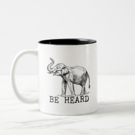 Be Heard Cute Elephant Tweekleurige Koffiemok