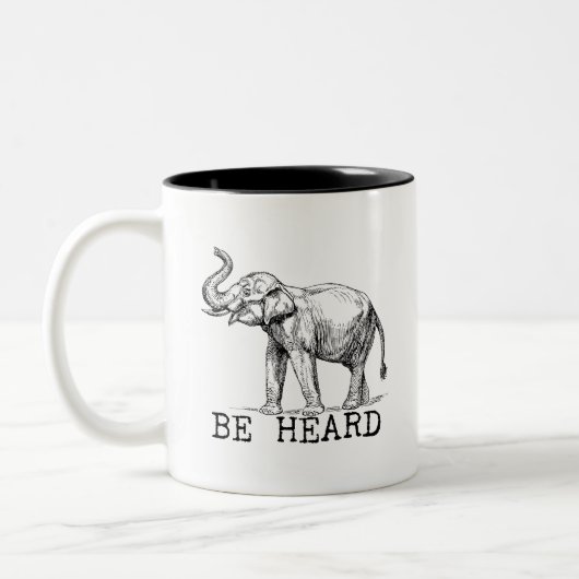 Be Heard Cute Elephant Tweekleurige Koffiemok (Links)