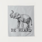 Be Heard Cute Elephant Wandkleed (Voorkant)
