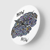 Be Here Now Purple Brain Christian Wall Clock Ronde Klok (Hoek)