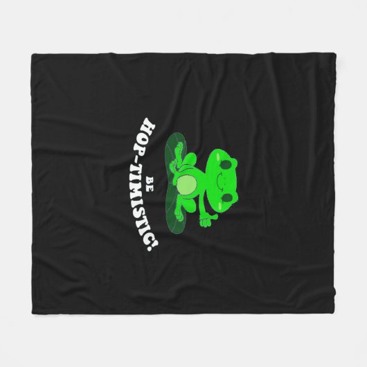 Be HopTimistic | Funny Frog Lover | Kikkikker Fleece Deken (Voorkant (Horizontaal))