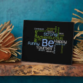 BE Inspirerend Word Cloud Fotoplaat (Zijkant)