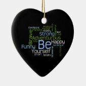 BE Inspirerend Word Cloud Keramisch Ornament (Rechts)