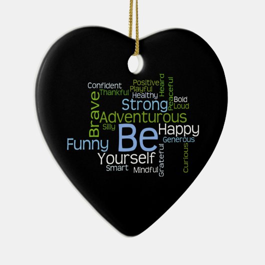 BE Inspirerend Word Cloud Keramisch Ornament (Rechts)