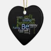 BE Inspirerend Word Cloud Keramisch Ornament (Links)