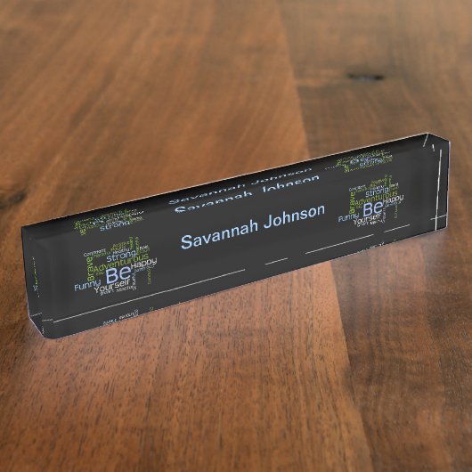 BE Inspirerend Word Cloud Naambordje (Zijkant)