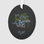 BE Inspirerend Word Cloud Ornament (voorkant)