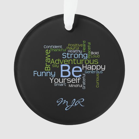 BE Inspirerend Word Cloud Ornament (voorkant)