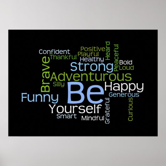 BE Inspirerend Word Cloud Poster (Voorkant)