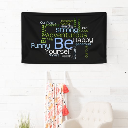 BE Inspirerend Word Cloud Spandoek (Insitu)