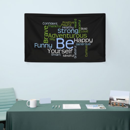 BE Inspirerend Word Cloud Spandoek (Beurs)