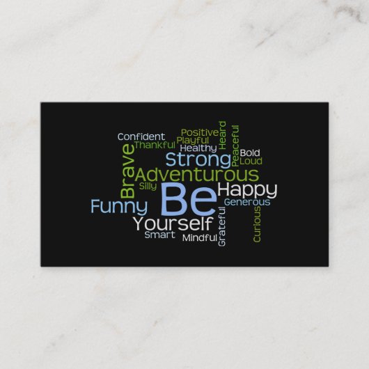BE Inspirerend Word Cloud Visitekaartje (Voorkant)