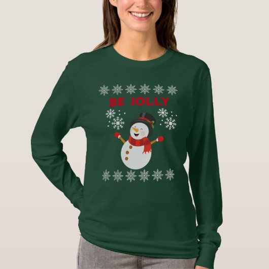 BE JOLLY SNOWMAN T-Shirt (Voorkant)