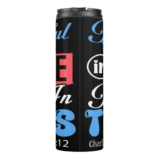 Be Joyful In Hope Romans 12:12 Thermosbeker (Achterkant)