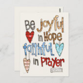 Be Joyful Primitive Font Illustrated Postcard Briefkaart (Voorkant / Achterkant)