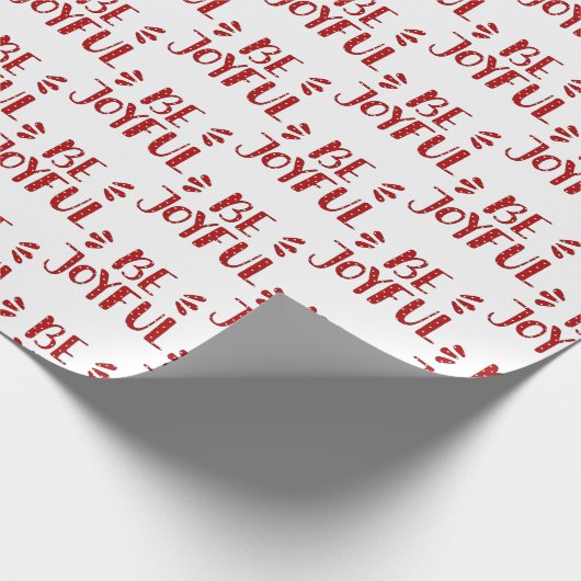 BE JOYFUL Text in Polka Dots Cadeaupapier (Hoek)
